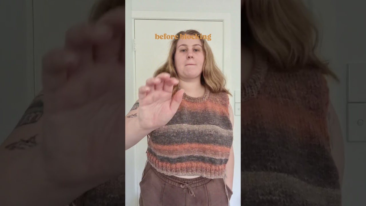 my blocked novice slipover! project vlog on my channel 🫶 #knitting #knittingvlog