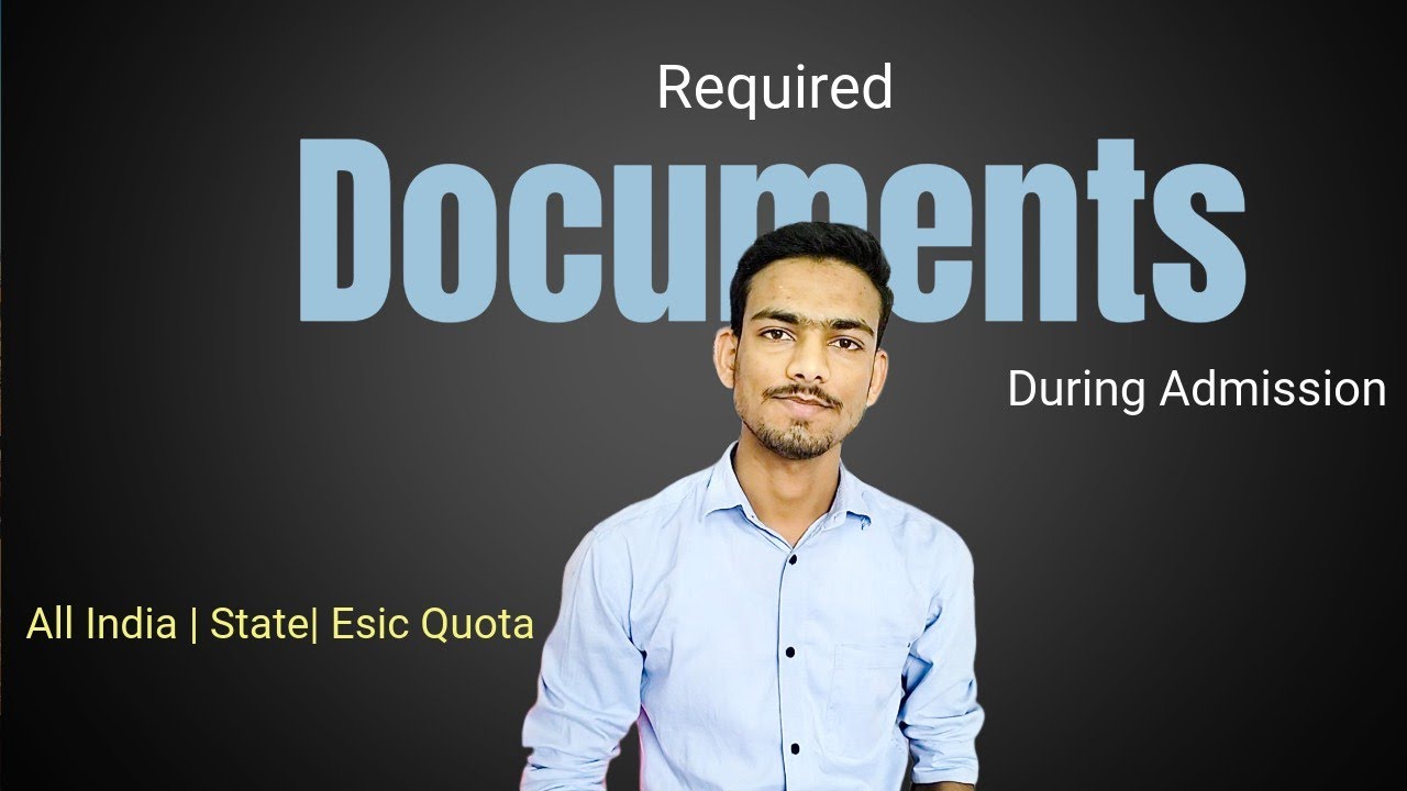 Documents Required during admission || All India quota, State quota, Esic quota #mbbs