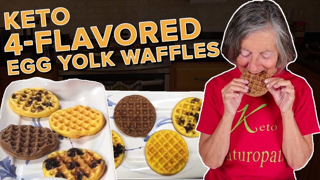 The Best 4 Flavored Dairy Free Egg Yolk Waffles - Maple, Chocolate Chip, Chocolate, Lemon Blueberry
