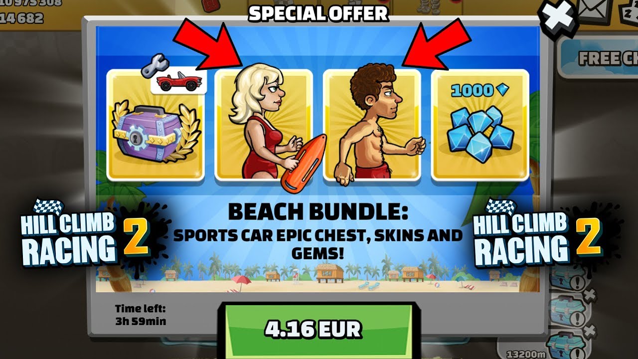 Hill Climb Racing 2 - New Skins Lifeguard Girl & Guy 💎