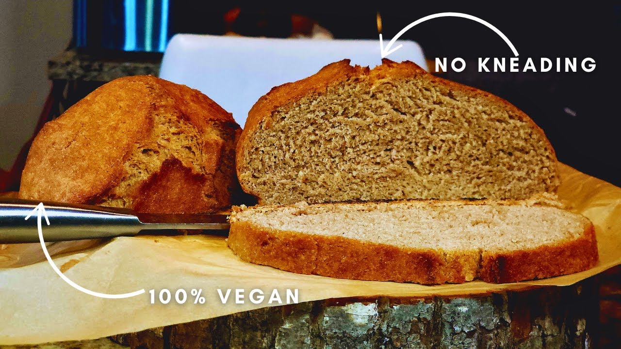 Easy Vegan Artisan Bread Recipe 🍞 | No Kneading!