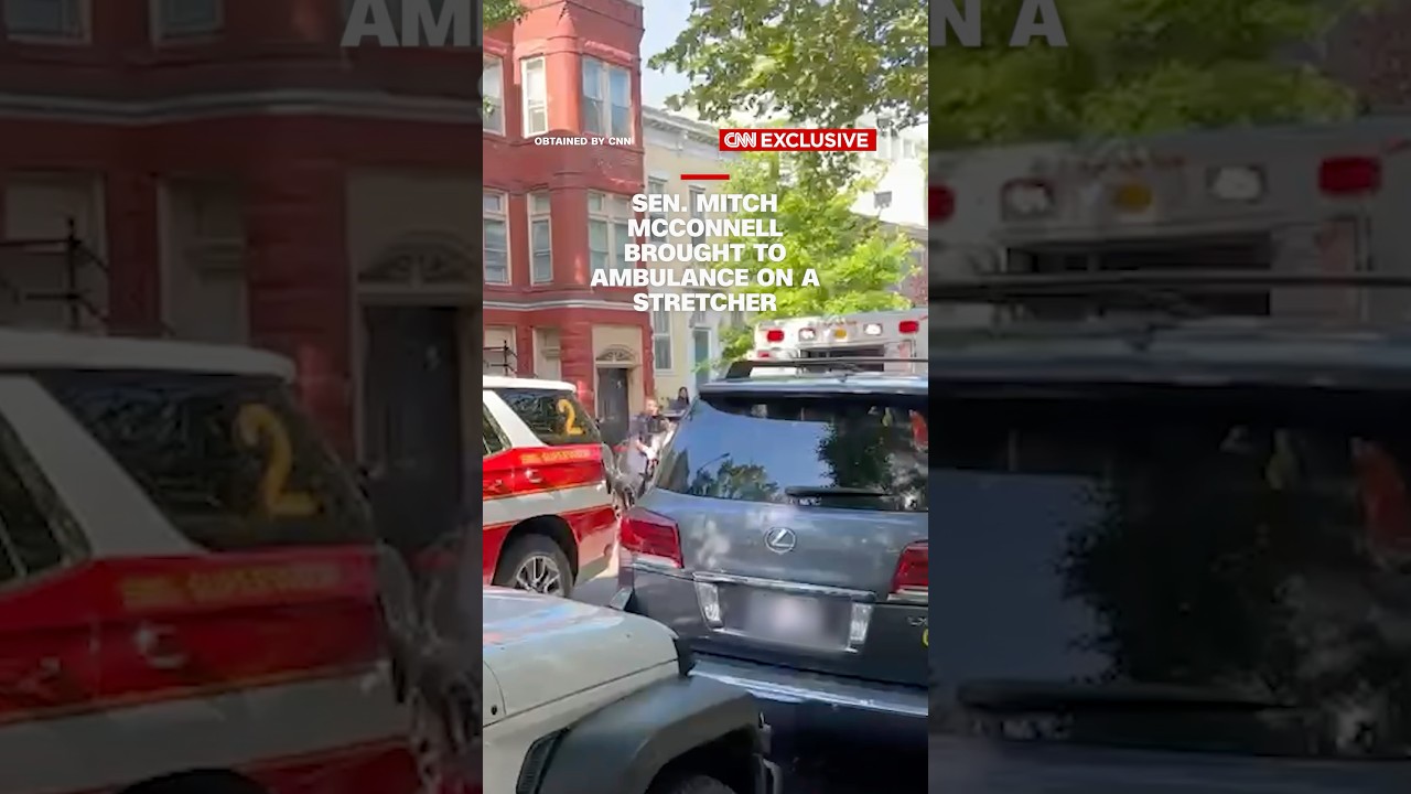 Sen. Mitch McConnell brought to ambulance on a stretcher