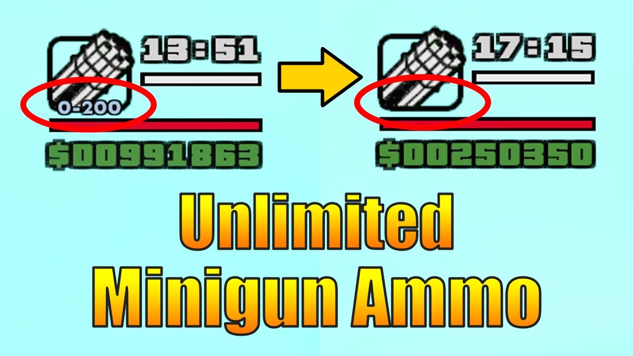 GTA San Andreas Unlimited Ammo Minigun (Infinite Ammo)