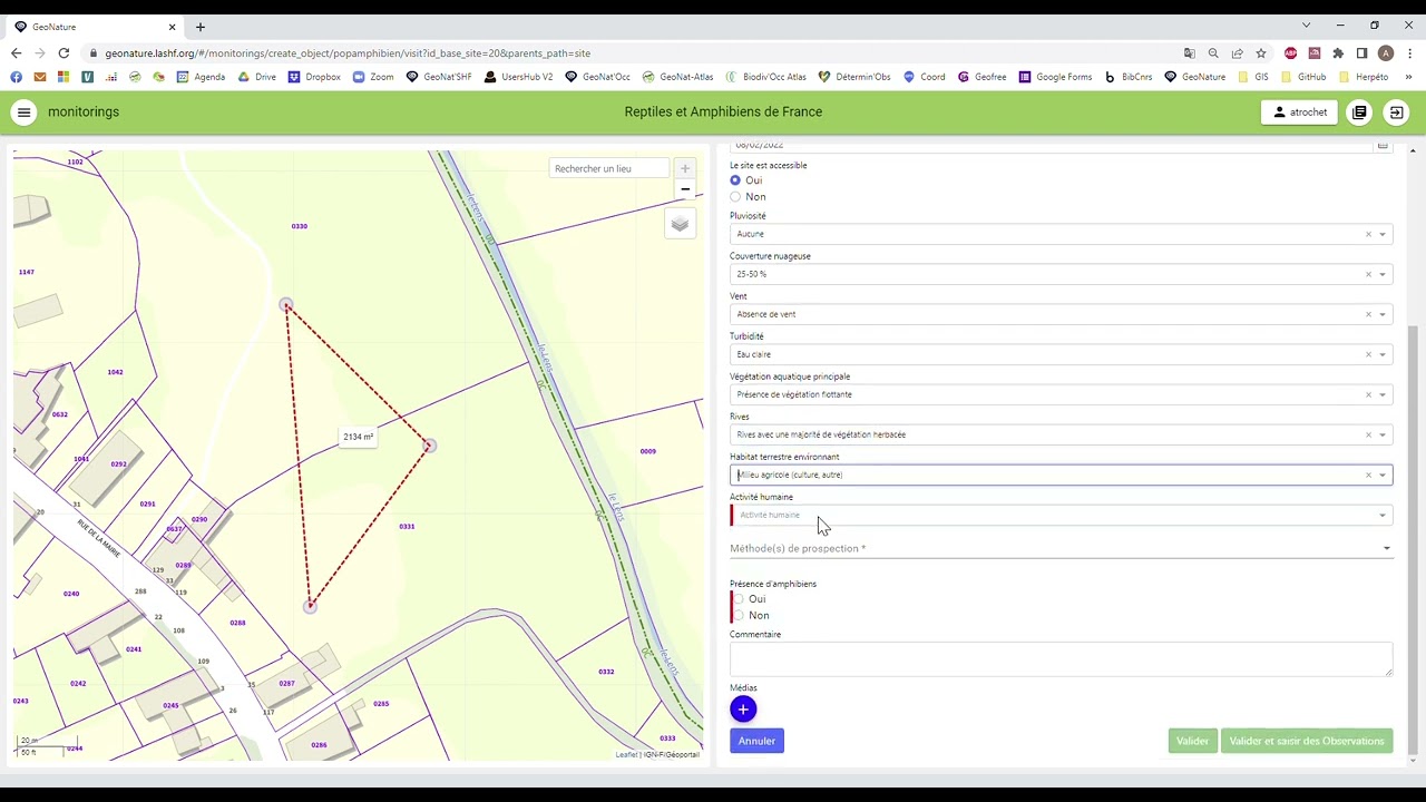Tutoriel module POPAmphibien GeoNature