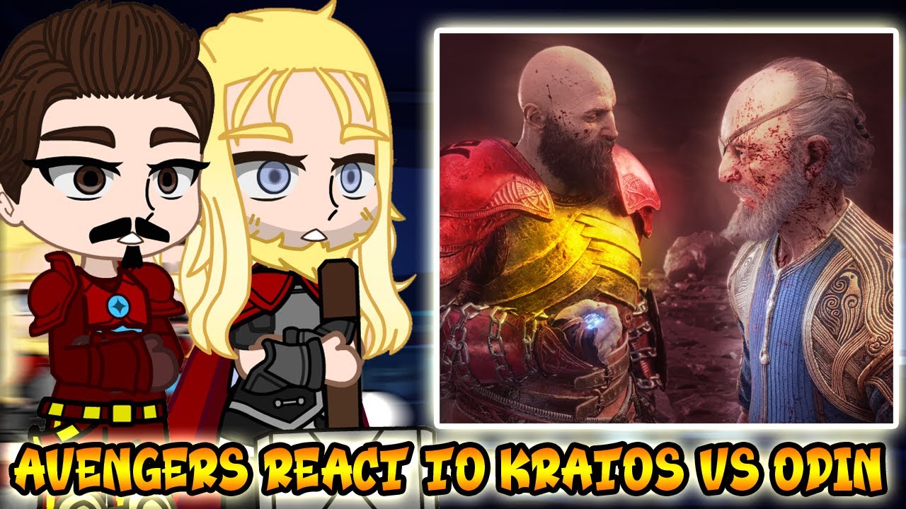 Avengers React to Kratos vs Odin || GOW || Gacha React