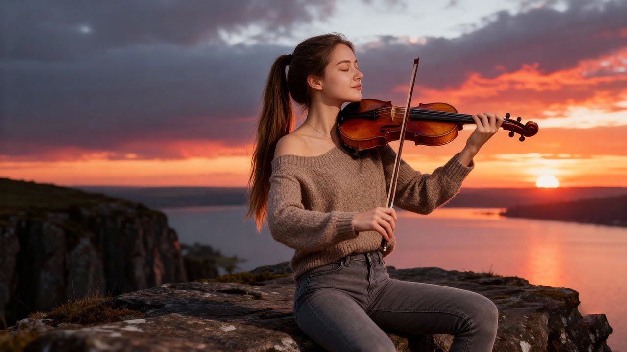 🎻🎹 Violin & Piano in Lake District Sunset – Emotional Music for Relaxation & Sleep