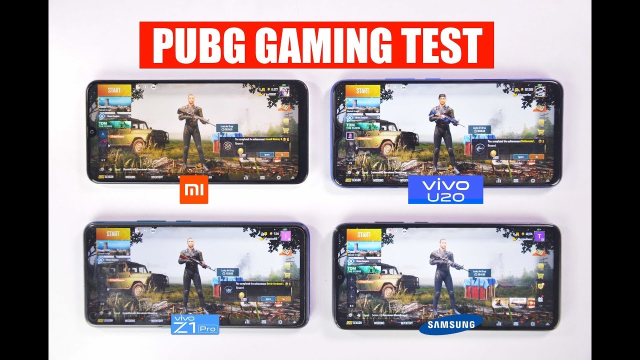 Vivo U20 vs Redmi Note 8 Pro vs Galaxy M30s vs Vivo Z1 Pro - PUBG Gaming | Heating & Battery Drain