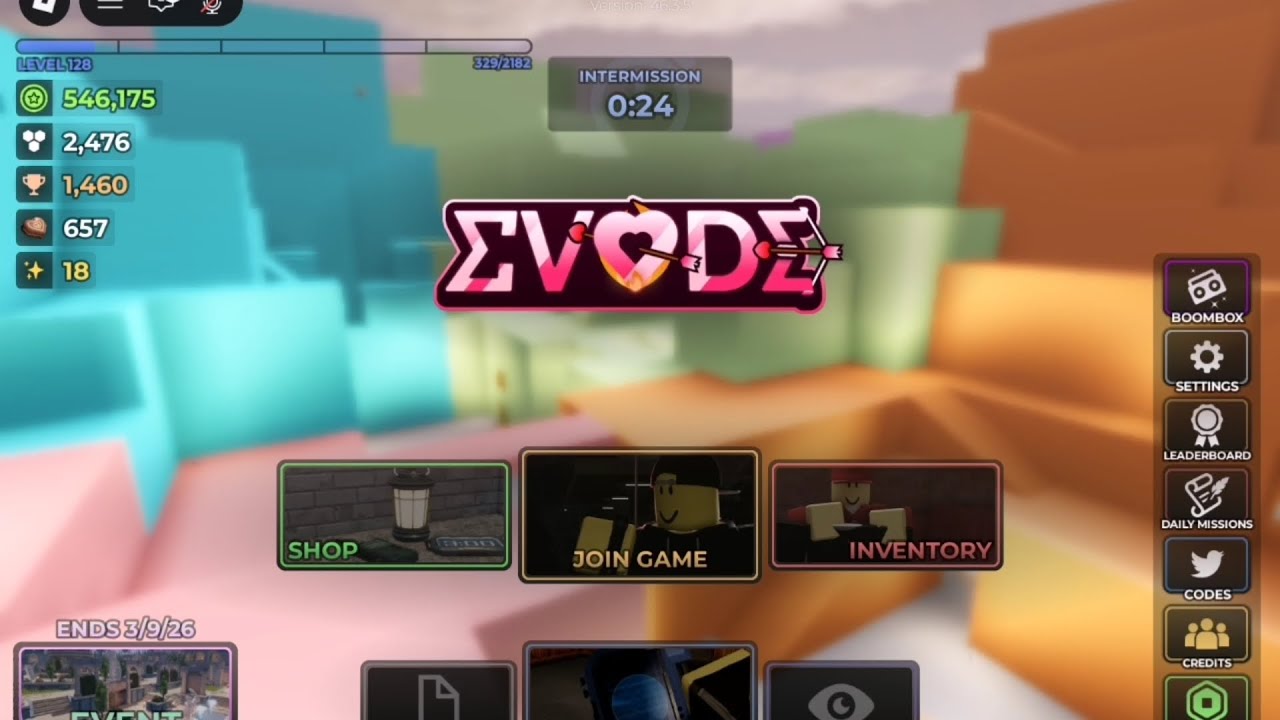 Today I'm playing Evade New Update (Valentine Special) Map in (Drab)