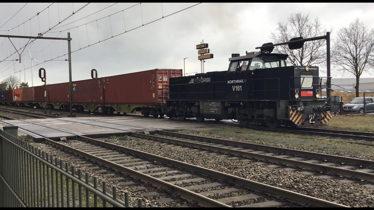V161 Diesel Locomotive Northrail/ RTB Cargo with last mile run Blerick Shuttle Container Train 🚂🚃🚃🚃👀