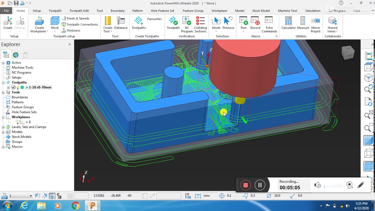 PowerMill - Model Area Clearance #Vortex style/Autodesk powermill 2020