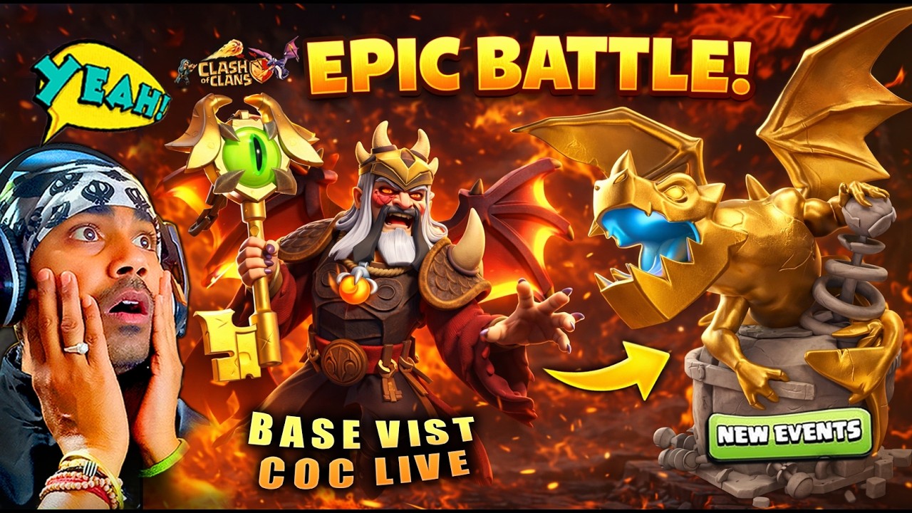 COC LIVE Base Visit & New Clan Rush Event | Clash of Clans Live Attack #shortslive #clashofclans