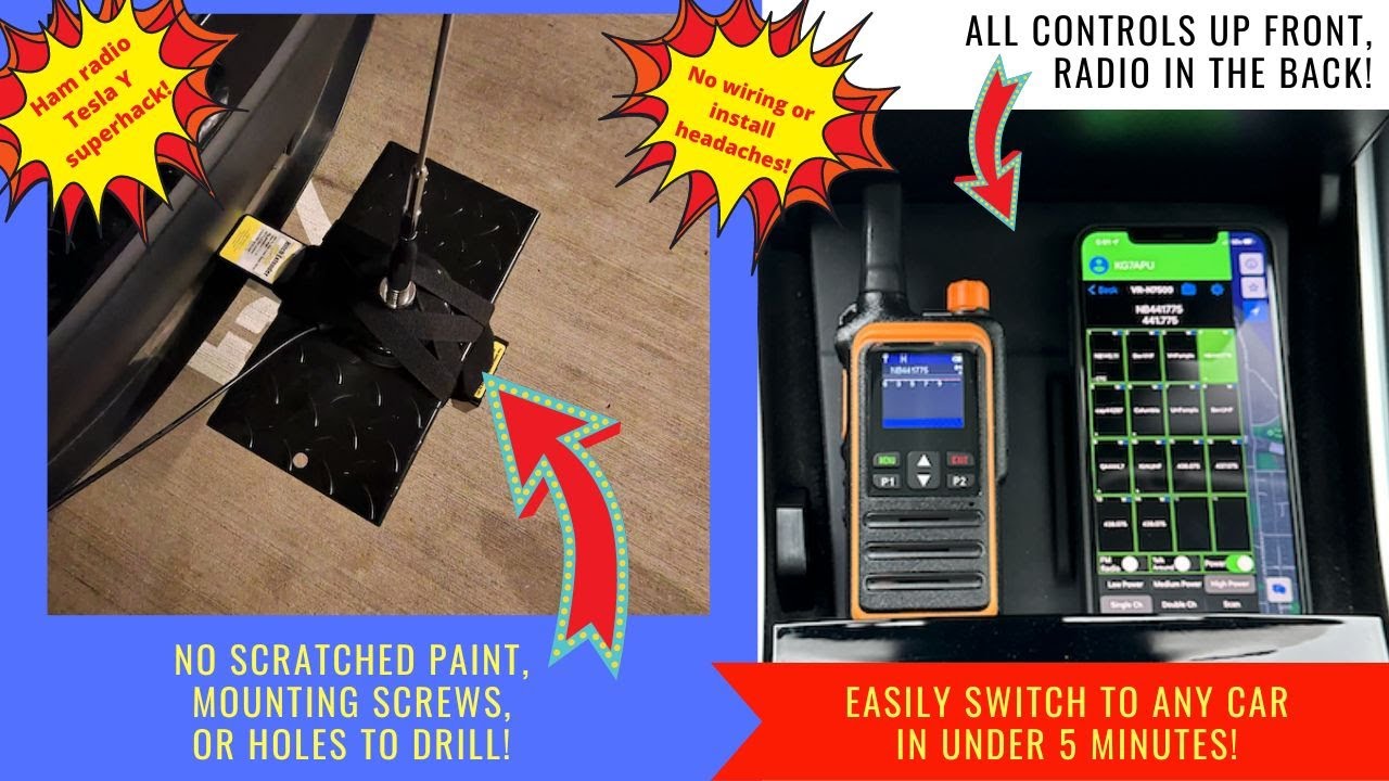 Shocking superhack: No wiring, no drilling for ham radio in Tesla Y