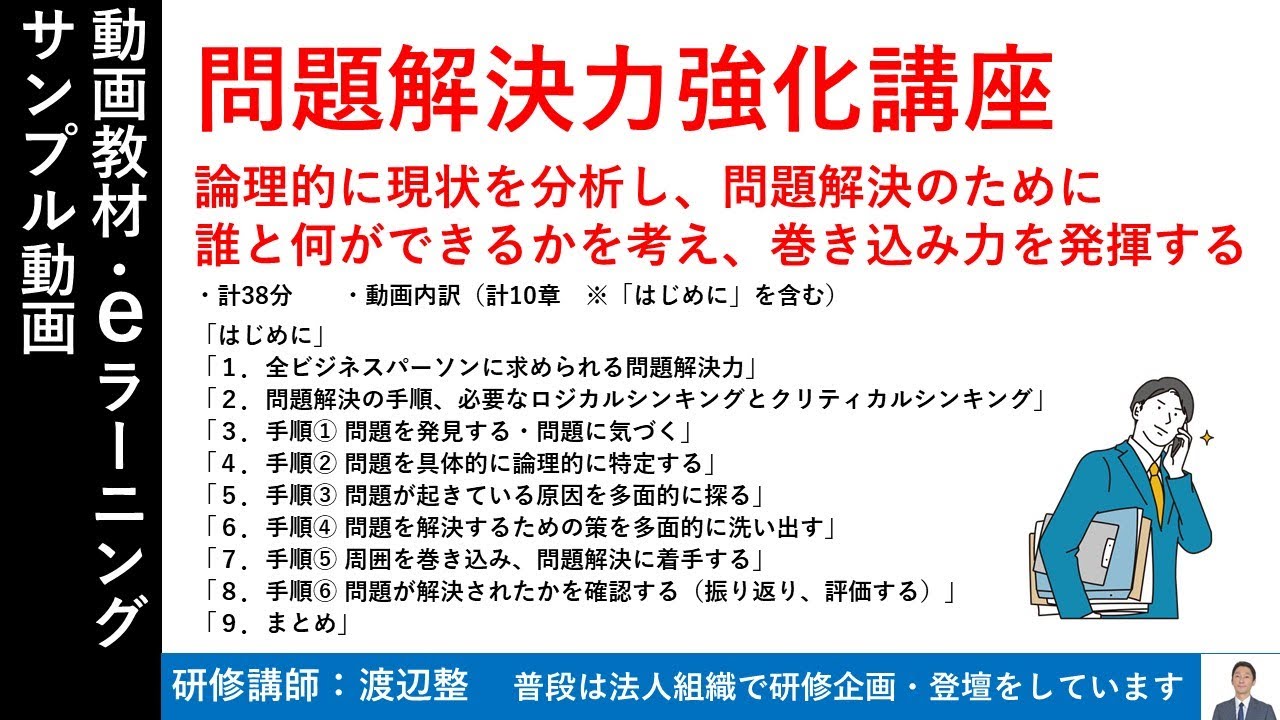 問題解決力強化講座～論理的に現状を分析し、問題解決のために誰と何ができるかを考え、巻き込み力を発揮する（サンプル1.75倍）