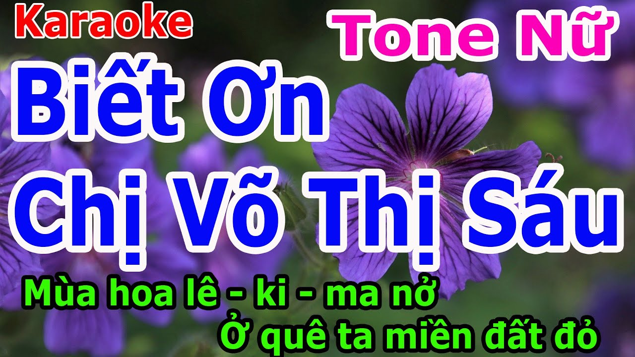 Karaoke - Biết Ơn Chị Võ Thị Sáu - Tone Nữ - Nhạc Sống - gia huy karaoke