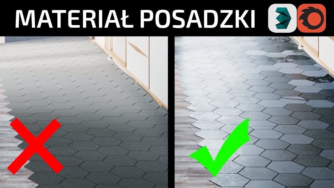 Posadzka hexagon - fotorealistyczny materiał [3ds Max + Corona]