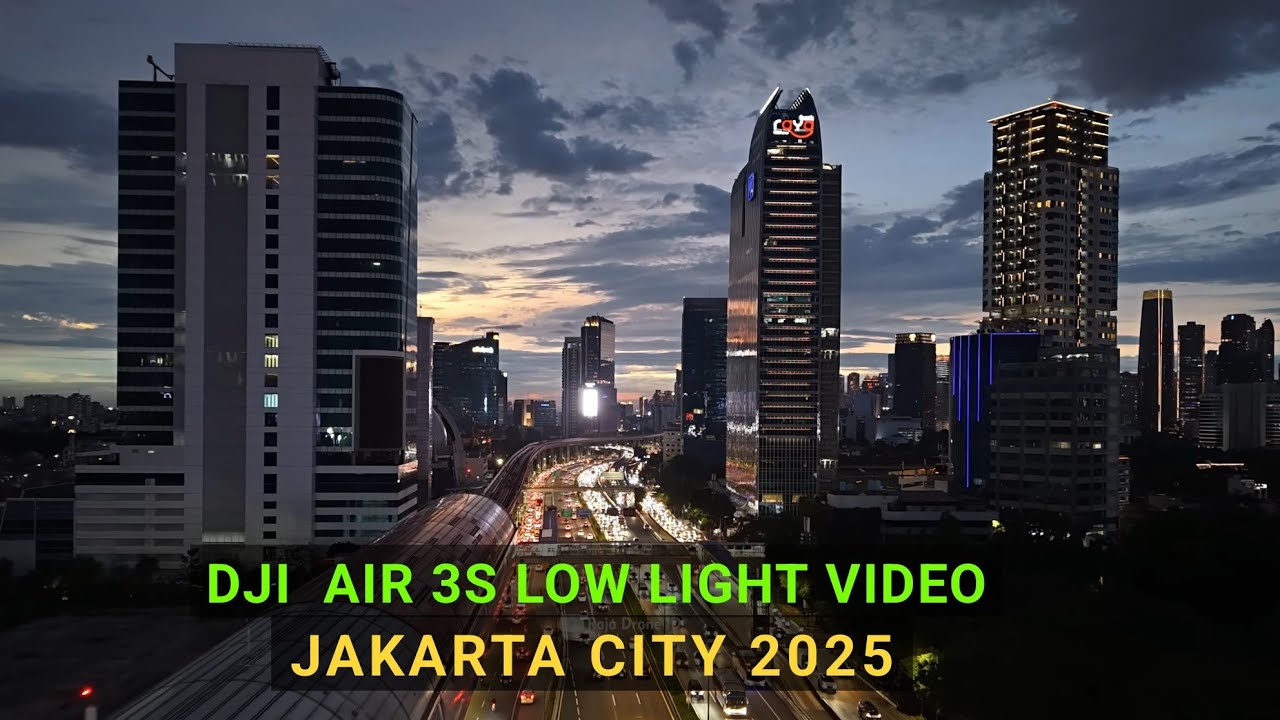 Low Light Video Jakarta City by Drone DJI Air 3S Indonesia 2025