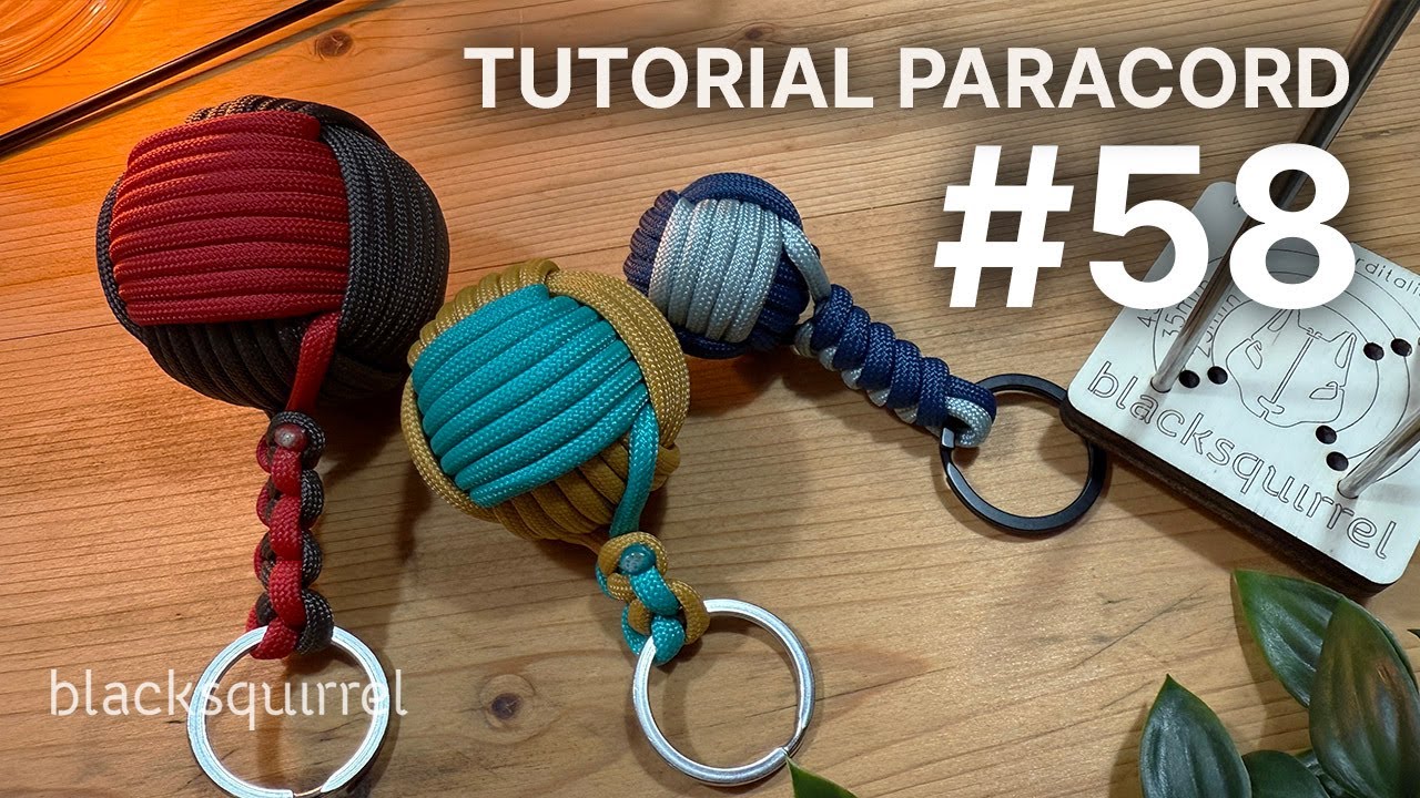 Come realizzare un PUGNO DI SCIMMIA BICOLOR (Monkey Fist) | Blacksquirrel paracord Ita Tutorial 58