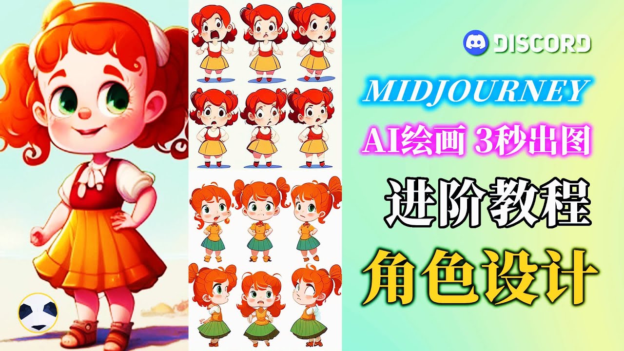 🐼Midjourney 角色设计 知识点：在midjourney中进行卡通角色概念设计 通过修改种子角色达到对角色的控制 mid journey进阶教程
