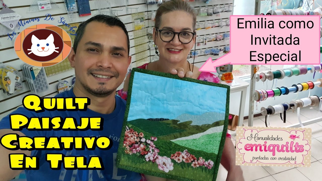 MiniQuilt Paisaje o Collage Creativo, Composición de Telas (Quilting, Patchwork) con Emilia Gonzalez
