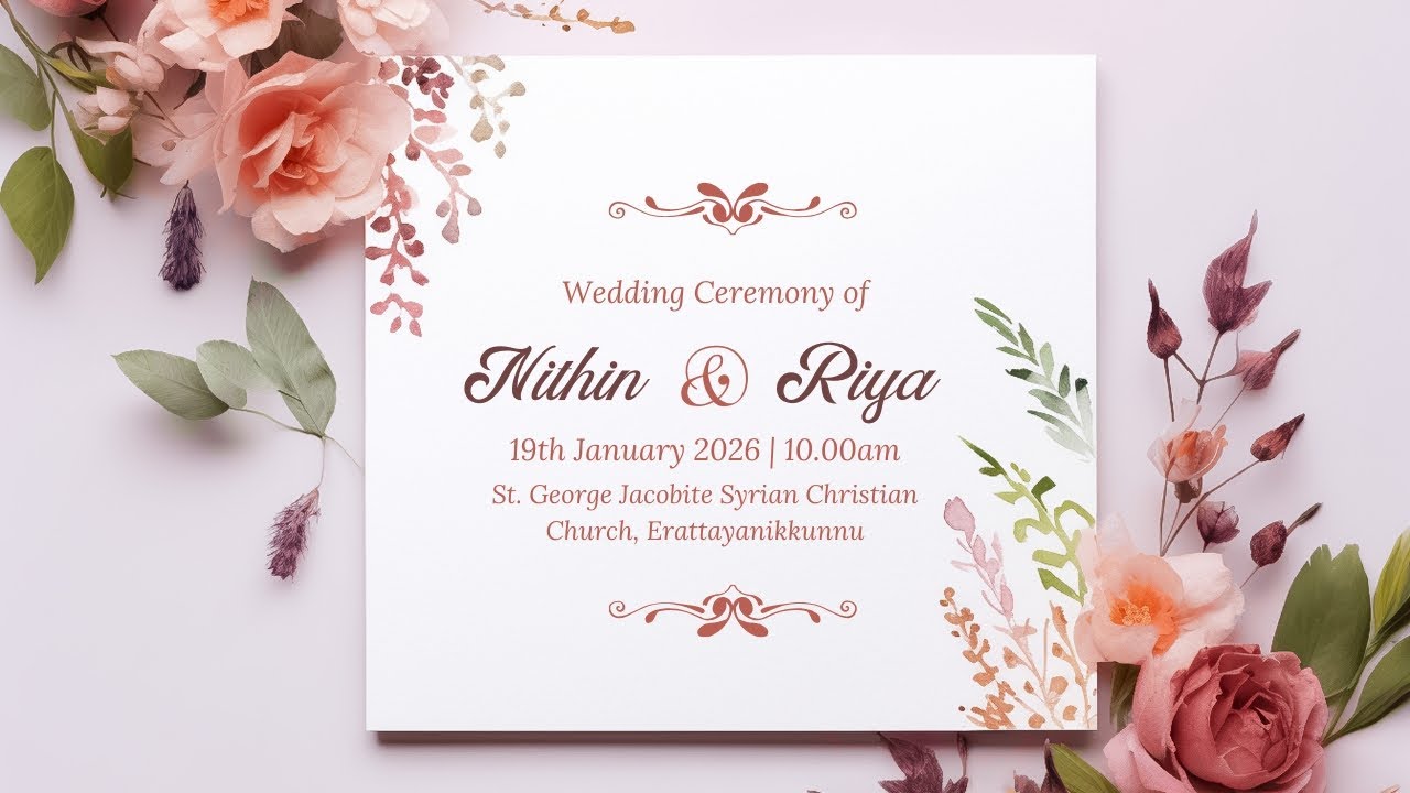 Wedding Ceremony of Nithin & Riya | 19th Jan. 2026 | 10.00am | LIVE