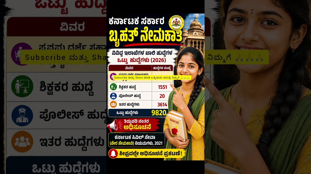 Govt jobs in Karnataka | KEA | KPSC |FDA | SDA | Education |Kannada |