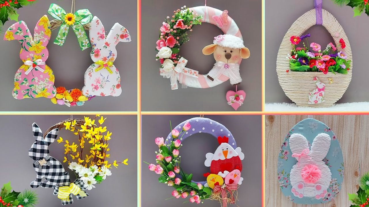 Budget Friendly 6 Easter wreath idea with simple materials | DIY Easy Easter craft idea🐰33