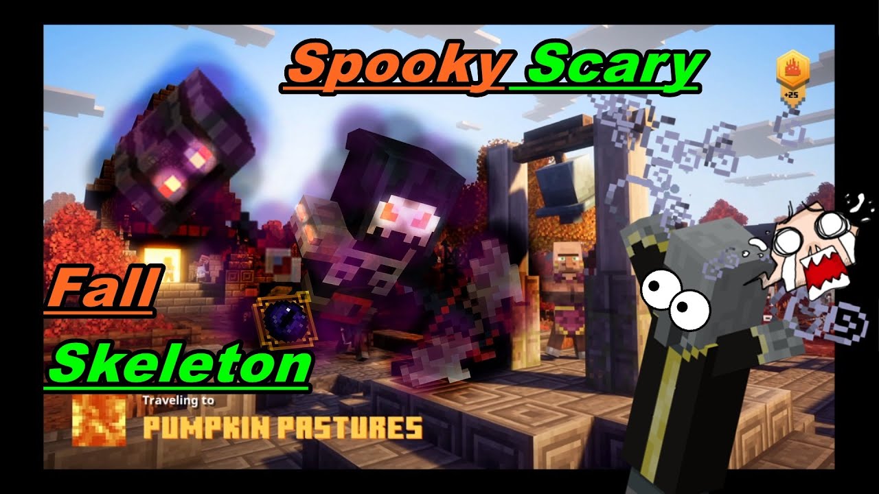 A Full Spooky Fall Run! (Bonehead Hammer, Cloaked Skull, & Shrieking Crossbow) - Minecraft Dungeons