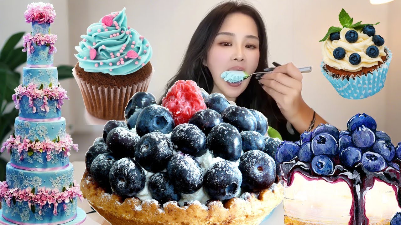 Asmr🍰Eating Butterfly Pea Flower Pistachio🍰 (Soft And Waxy Sound) 크림丨먹방丨Mukbang丨Satisfying丨Eatings