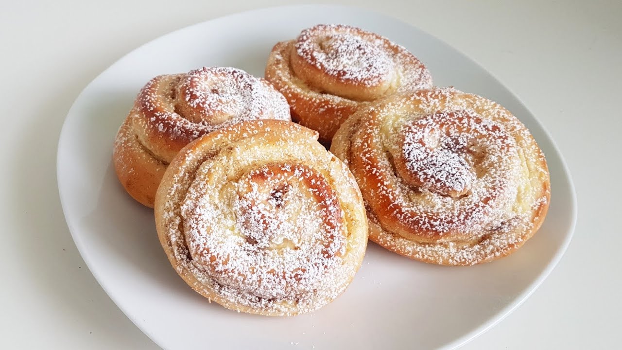 Puddingschnecken / Zimtschnecken mit Puddingfüllung