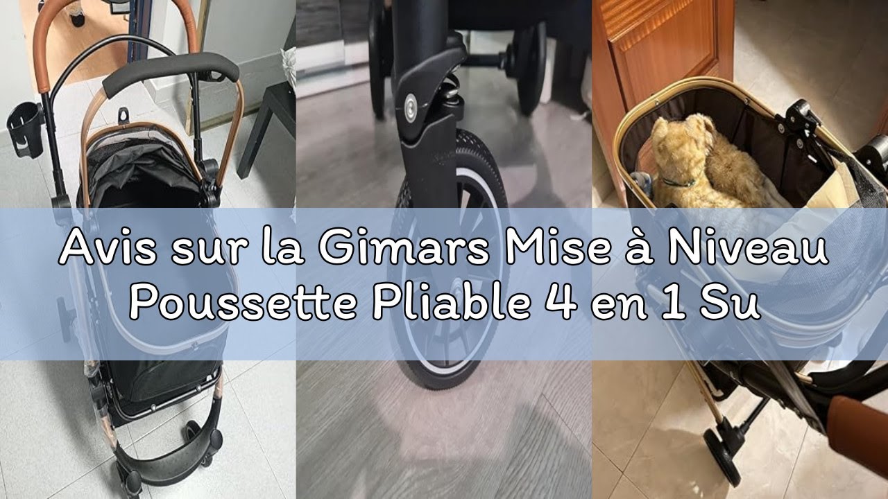 Avis sur la Gimars Mise à Niveau Poussette Pliable 4 en 1 Supporter 20kg pour Petits Chiens et Chats