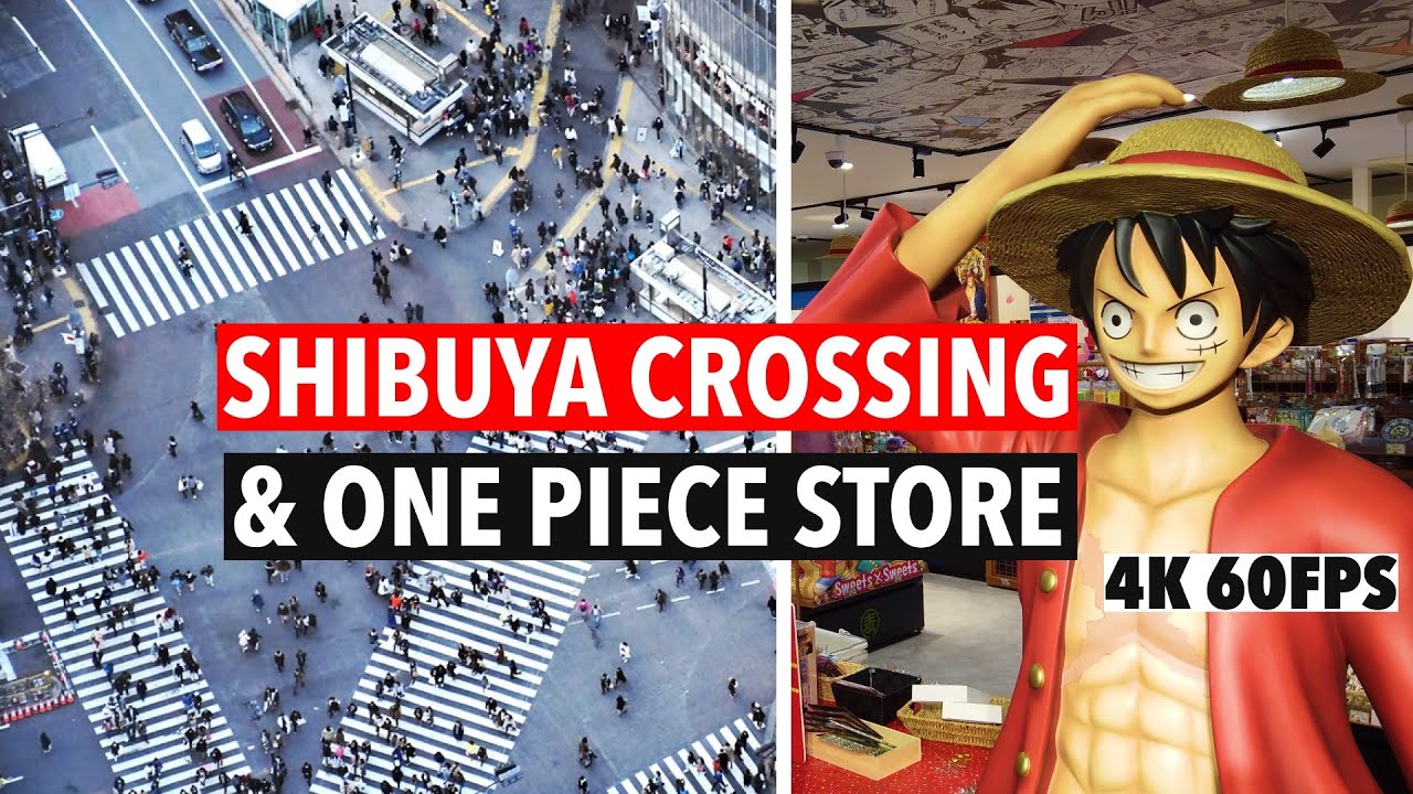 Shibuya Scramble Crossing & One Piece Store | Sightseeing & Anime Spot in Tokyo, Japan | 4K 60FPS