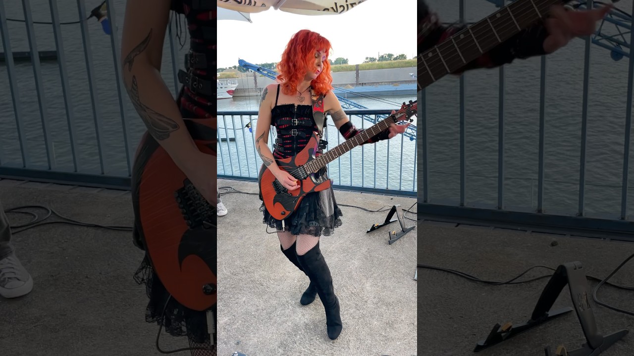 Hill Groove by Satch — vibe stayed despite heat-warped strings 🎸 #elenaseagalova #guitar #gig