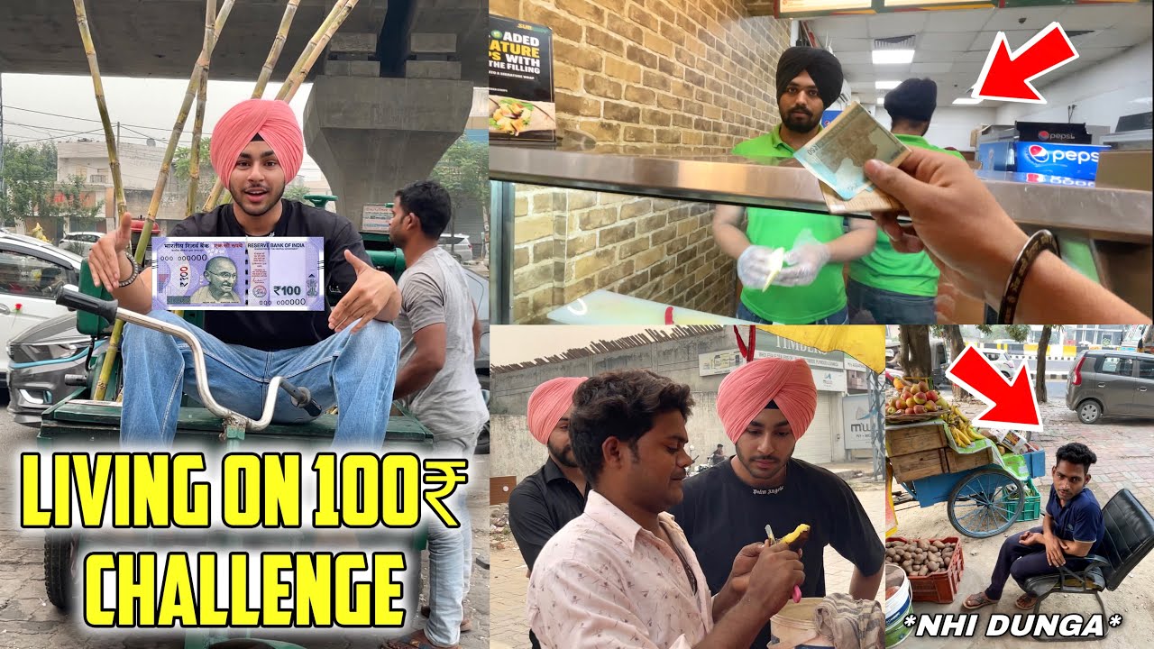 LIVING ON 100₹ CHALLENGE FOR 24 HOURS😱 - *Koi Help Ni Krda* - BEING BRAND