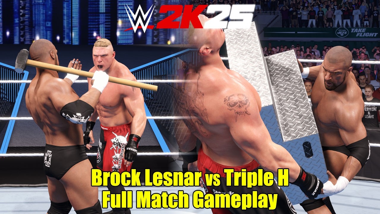 WWE 2K25 Triple H vs Brock Lesnar - Full Match Gameplay