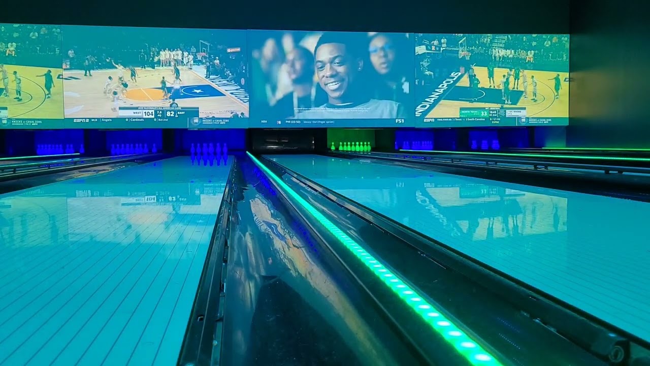 Duckpin bowling and close up