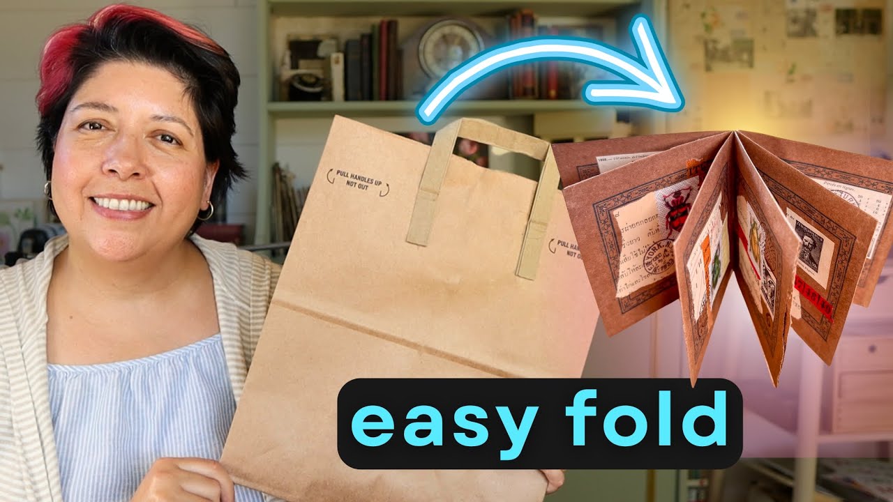 Paper bag art journal 🔸 DIY art book for beginners