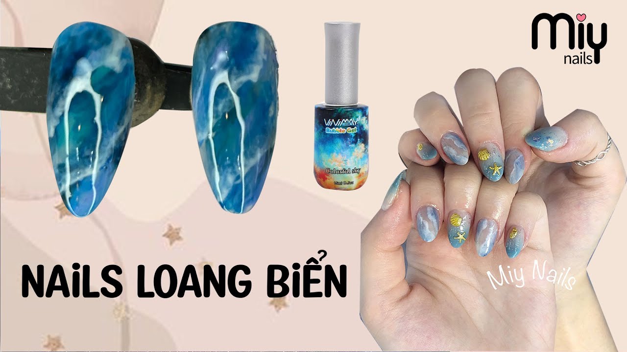 Top 2 cách vẽ nails biển loang siêu nhanh và dễ - Có Top Loang và Không Top Loang