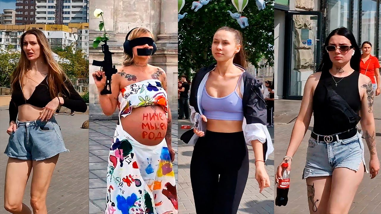 Beautiful Girls on the streets of Chisinau, Walking tour 2025