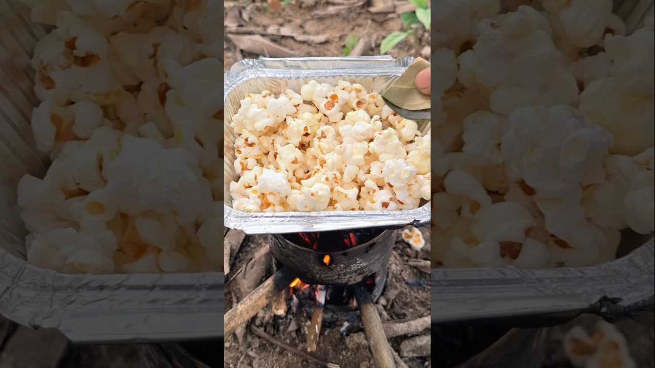 &ldquo;Wild Camping Popcorn Hack 🍿🔥 Nature&rsquo;s Kitchen Style!&rdquo; #CampLife #PopcornHack #survivalskills