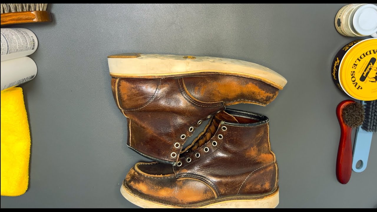 Shoe Cleaning ASMR #08 | Red Wing 8138 | Saddle Soap • Cream • Buff • Shine (No Talking)