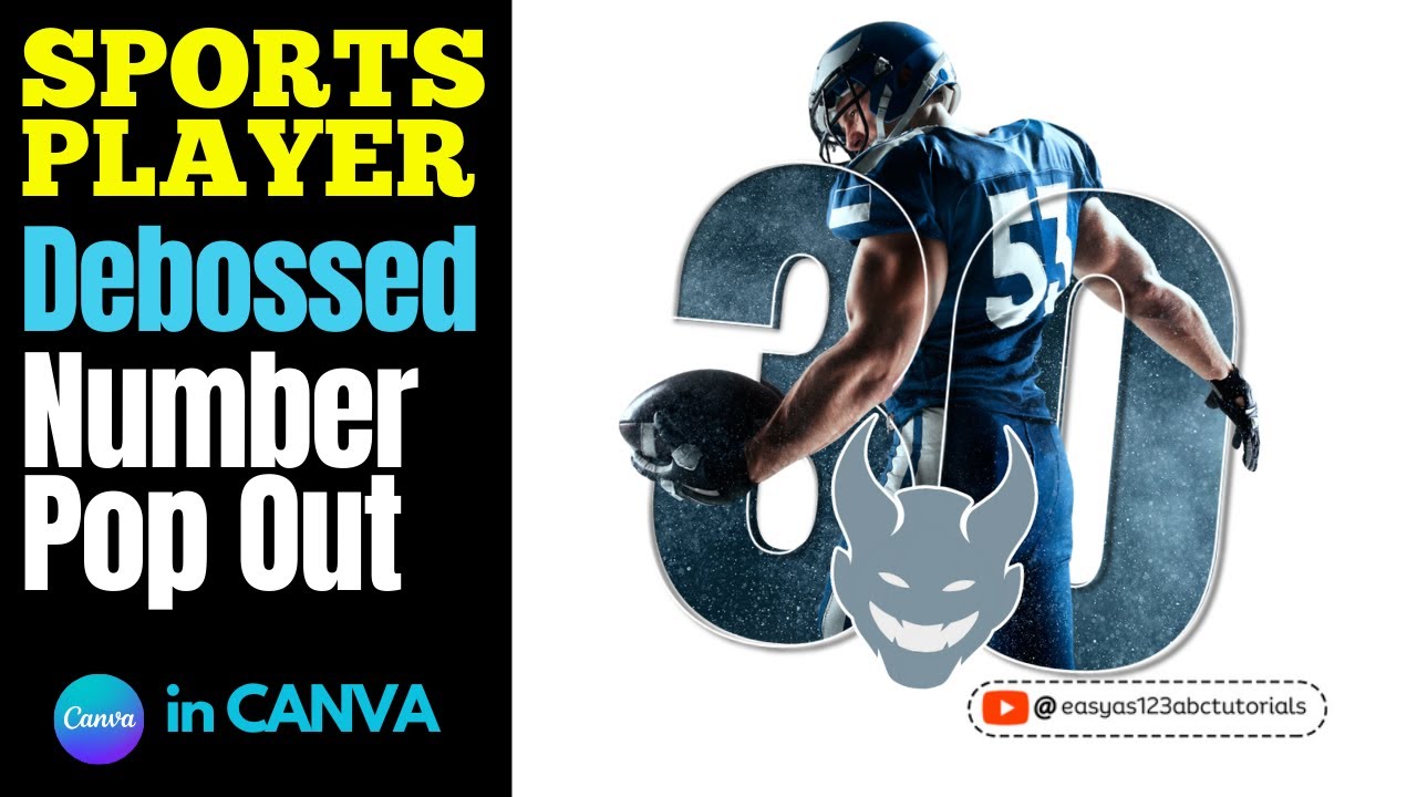 Sports Player Debossed Number PopOut Canva Tutorial for Beginners Step by Step