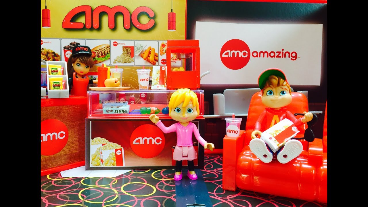 MiWorld AMC Movie Theatre Set and CHIPMUNKS TOYS Buy Food!