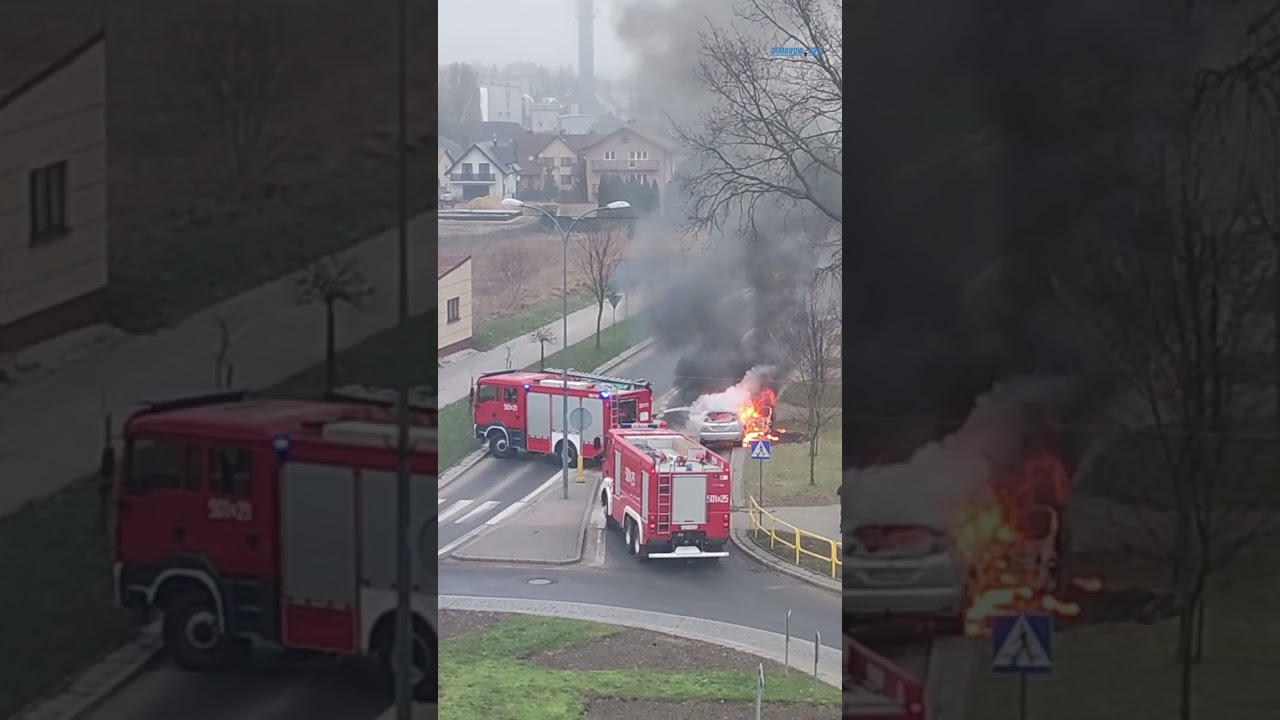 Niebezpieczny pożar auta w #Zambrów - #zambrow