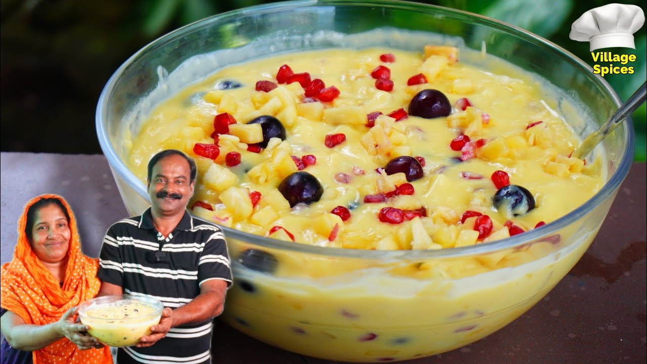 ചെയ്തു നോക്കു 👌 ഒരു തുള്ളിപോലും ബാക്കി വരില്ല ഇങ്ങനെ ഒരു Fruit Custard😋👌| Fruit salad | Keralastyle