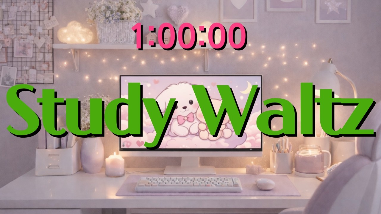 [playlist] (가사X) 마음이 말랑해지는 귀여운 공부 공간 | 1시간 집중 타이머 ⏱️｜Study Waltz