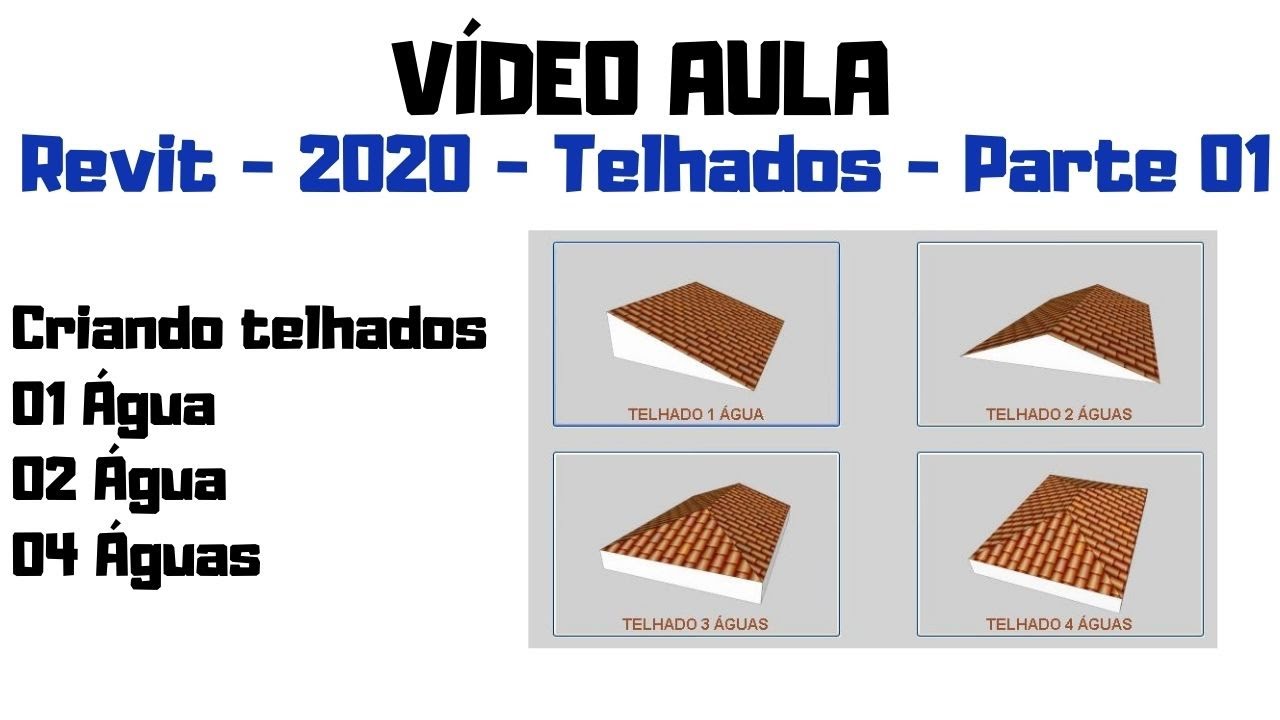 Como fazer telhado e madeiramento de telhado no revit? - 01 Água | 02 águas | 04 águas - Parte 01
