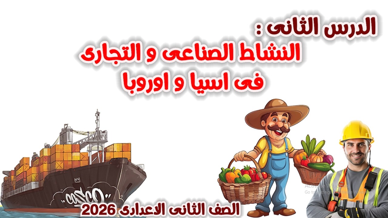 درس النشاط الصناعى و التجارى فى اسيا واوروبا للصف الثانى الاعدادى | المنهج الجديد 2026