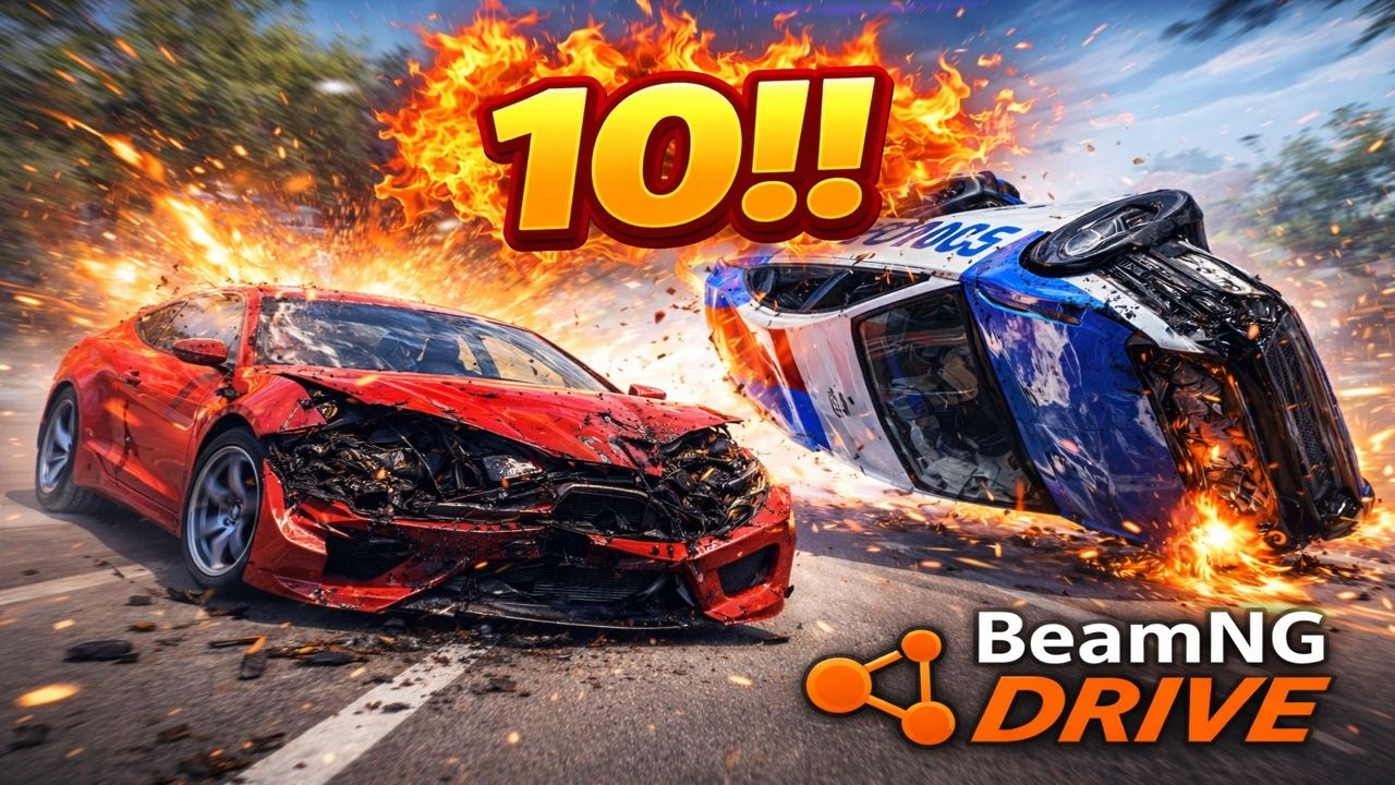 BeamNG drive crash test 10 !!!