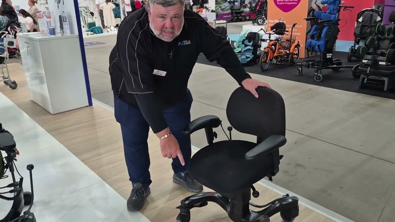 Wila Innovations Vela Chair With Russell From ATSA Independent Living Expo 2025