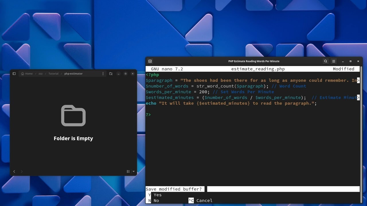 PHP Estimate Reading Words Per Minute
